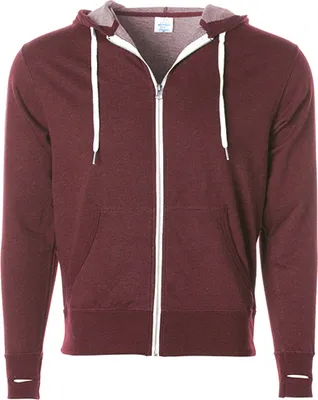 Produktbild von Independent PRM90HTZ | Damen Midweight French Terry Zip Hood - Farbe: Burgundy Heather - Größe: S