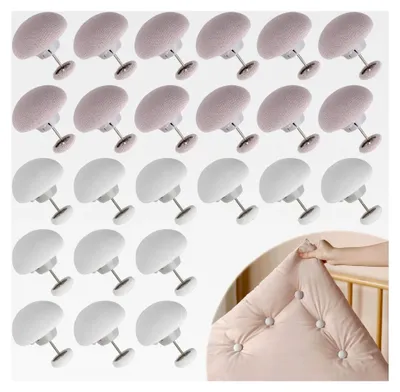 Produktbild von Bettdeckenhalter Clips für Bettbezug, 24 Stück, Kunststoff Befestigungsclips für Steppdecke und Bettbezug, 12 Weiß + 12 Grau