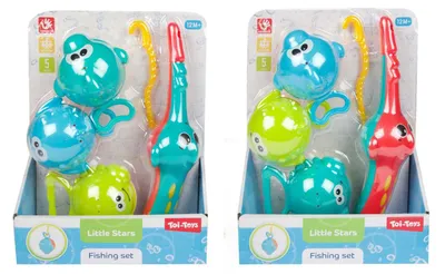 Zdjęcie produktu dla Little Stars Zabawki do kąpieli Wędka z 3 rybkami, 4-częściowy zestaw