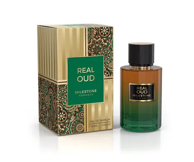A perfume bottle and its box are displayed on a white background.