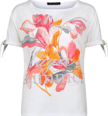 Produktbild von Betty Barclay Blusenshirt mit Floral-Muster, U-Boot-Ausschnitt, lässig, Halbarm, 64 cm