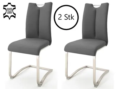 Produktbild von Schwingstuhl Küchenstuhl Esszimmerstuhl Schwinger Stuhl "Kerrin II" (2-er Set) Grau