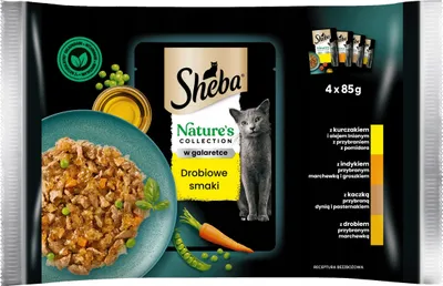 Obrázek produktu pro Sheba Nature's Collection Poultry Flavour - kompletní vlhké krmivo pro dospělé kočky v želé 5 x (4x85g)
