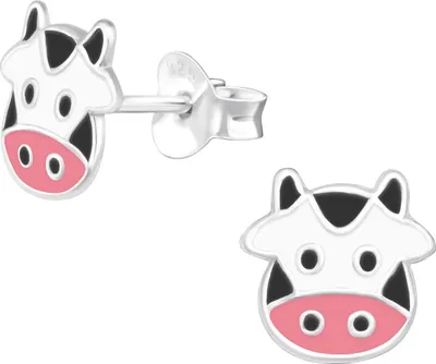 Produktbild von Kinder Ohrringe Ohrstecker 925 Sterling Silber mit Kuhkopf