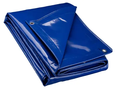 Abdeckplane 5 x 8 m Blau, wasserdicht, 650 g/m², mit Ösen