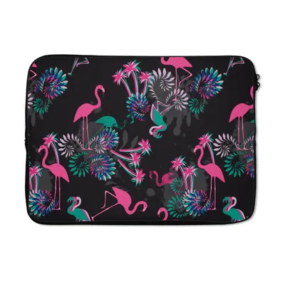 Produktbild von MuchoWow® Laptop Hülle 13 Zoll Flamingo - Muster - Rosa - Dschungel Laptoptasche - Laptophülle - Sleeve - Rundumschutz