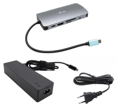 Zdjęcie produktu dla i-tec Metal C31NANOVGA100, Przewodowa, USB 3.2 Gen 1 (3.1 Gen 1) Type-C, 100 W, 10,100,1000 Mbit/s, Szary, MicroSD (TransFlash), SD