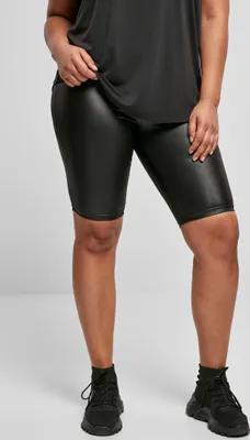 Produktbild von Urban Classics TB4078 | Ladies Synthetic Leather Cycle Shorts Lederradlerhose - Farbe: Black - Größe: 3XL