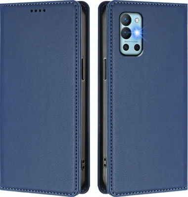 Immagine prodotto di Custodia in pelle per OnePlus 8T / OnePlus 9R, custodia a libro magnetica in Finto cuoio con supporto, blu scuro