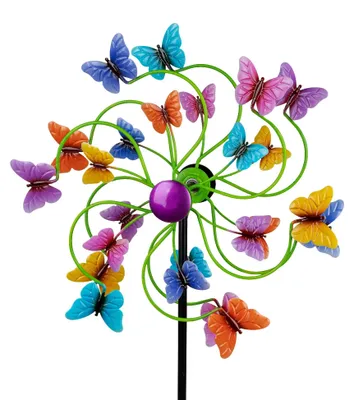 Produktbild von Windrad Gartenstecker SCHMETTERLINGE H. 124cm bunt Metall Formano Garten S25
