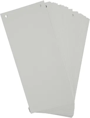 Produktbild von Exacompta 100er Pack Trennstreifen Karton 10,5 x 24 cm Grau für eine übersichtliche Ablage Ihrer Dokumente. Trennlaschen Trennblätter Ordner Register Blauer Engel