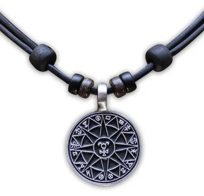Produktbild von HANA LIMA Lederkette Halskette Schutzamulett Herren Damen Metallanhänger