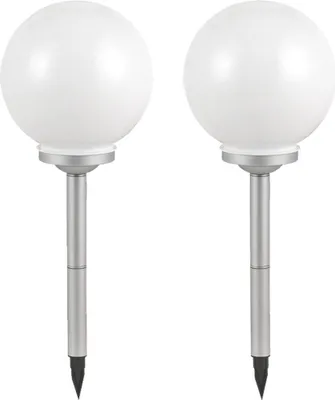 Produktbild von 2er Set LED Solarleuchten, Erdspieß, Kugel, H 65 cm