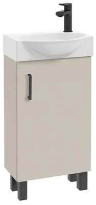 Zdjęcie produktu dla Szafka Łazienkowa 40 cm z Umywalką Stojąca Kaszmir Beżowa Mat Mała Nóżki