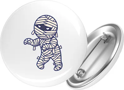 Produktbild von Huuraa Button Mumie Comic 25mm rund mit Sicherheitsnadel Ansteckbutton Geschenkidee