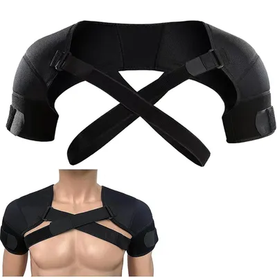 Produktbild von Doppelte Schulterbandage verstellbar, Schulterstütze für Damen & Herren, Schulterorthese für Alltag, Sport & Training Größe L