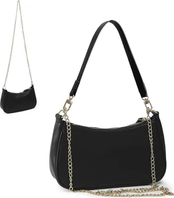 Immagine prodotto di Piccola borsa da donna nera in Finto cuoio con tracolle staccabili