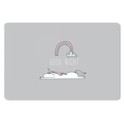 Produktbild von MuchoWow® Mauspad Mousepad Einhorn - Regenbogen - Kinder - Zitate - Gute Nacht - Mädchen 27x18 cm - Mousepads - Maus Mat - Pad - Mausunterlage - Büroartikel - Desk Matten