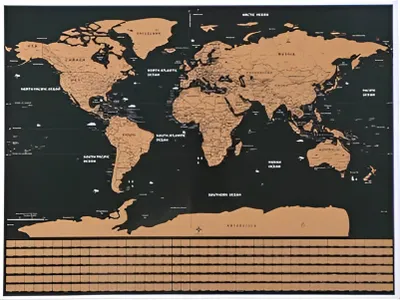 Obrázek produktu pro Mapa světa - stírací los s vlajkami 23443