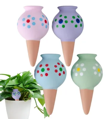Produktbild von Set mit 4 Terrakotta-Bewässerungssystemen für Pflanzen im Garten