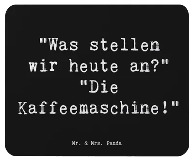 Produktbild von Mr. & Mrs. Panda Mousepad Spruch Freude am Morgen - Schwarz - Geschenk, Stimmung, Zufriedenheit, Zitat, Mouse Pad, mauspad pc, mousematte, positive Energie, Motivation