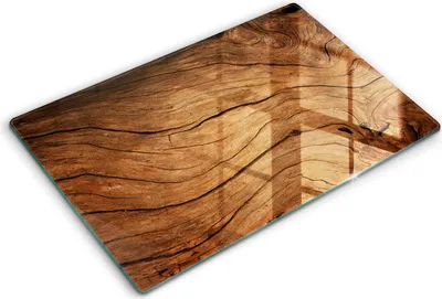 Produktbild von Glasschneideplatte - Herdabdeckplatte - 80x52 cm -Schneidebrett - Spritzschutz -Holzbrettstruktur