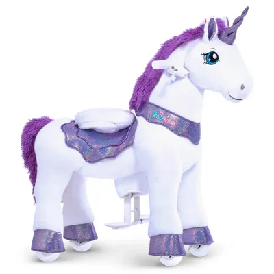 Image de PonyCycle Essentiel Modèle E Licorne à Bascule Porteur Enfant avec Frein (Licorne Violette/Taille 3 pour 3-4 Ans) Poney Trotteur pour Garçon et Fille