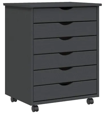 Image de Rolkast avec 6 tiroirs et roulettes, de couleur grise