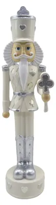 Produktbild von Clayre & Eef Figur Nussknacker 35 cm Beige Silberfarbig Kunststoff