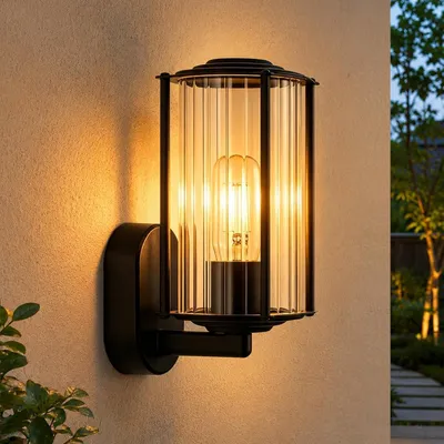 Produktbild von ZMH Außen Wandleuchte MAX.40W für Innen & Außen Garten E27 IP54 Wandleuchte Außenwandleuchte für Terrasse Balkon Hauswand Garten Schwarz