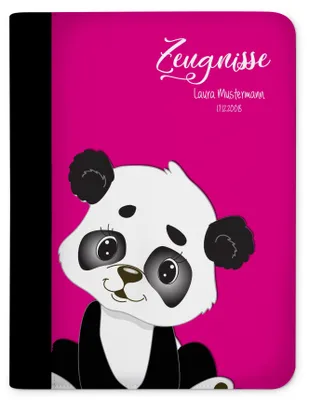 Produktbild von Zeugnismappe, Dokumentenmappe, Ordner A4, Panda Bär Pink mit Klarsichthüllen