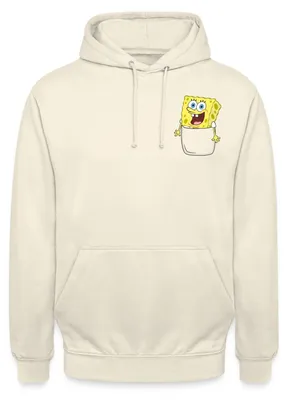 Produktbild von Spreadshirt SpongeBob Schwammkopf Ich Bin Bereit Brustmotiv Uni Hoodie, M, Vanille-Milchshake