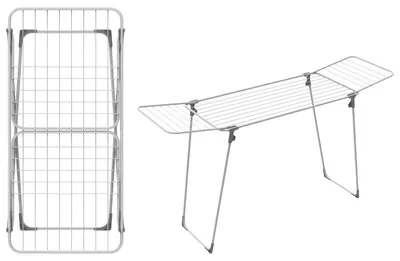 Image de Étendoir à linge pliable - Étendoir séchoir - 18 m de longueur de séchage - 53 x 176 cm - Antidérapant