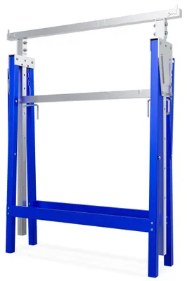 Image de Supports de scie pliables - Supports de travail métalliques réglables - 7 niveaux de hauteur - Lot de 4