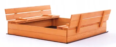 Produktbild von Massiver Geschlossener Sandkasten mit Bänken Sandkiste Sandbox Spielkasten Braun
