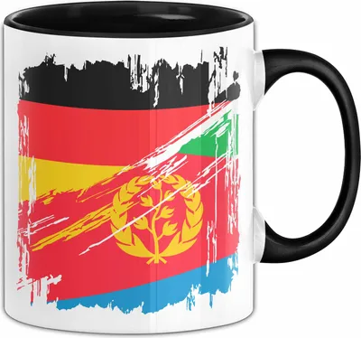 Produktbild von Eritrea Deutschland Flagge Halb Deutscher Halb Eritreer Fußball Germany 2024 Europa Eritrea (Schwarz)