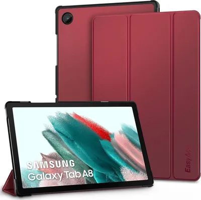 Obrázok produktu pre EasyAcc Samsung Galaxy Tab A8 2022/2021 ochranné puzdro zPolyuretánkože s funkciou stojana, červené víno