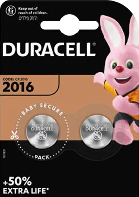 Produktbild von Duracell Lithium Button Battery 3V 2016 DL/CR2016 2 Units