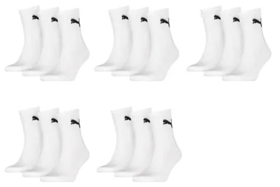 Obrázok produktu pre Puma športové ponožky, krátke, model Crew, balenie 15 kusov, farba: biela, veľkosť: 35-38
