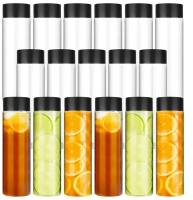 Produktbild von Set mit 18 wiederverwendbaren Kunststoffflaschen, 500 ml, für Smoothies und Säfte