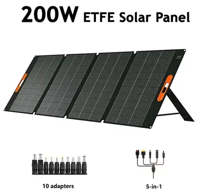 Immagine prodotto di Pannello solare - SP200 - Modulo solare da 200 W - Pieghevole e portatile - Caricabatterie solare - Alimentazione di emergenza - Per campeggio, camper e casa