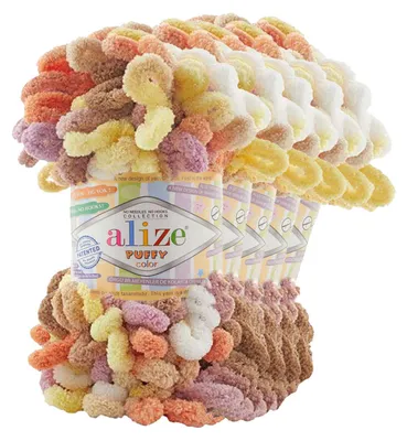 5 x 100g Strickgarn ALIZE Puffy Color, 100% Polyester, 6531