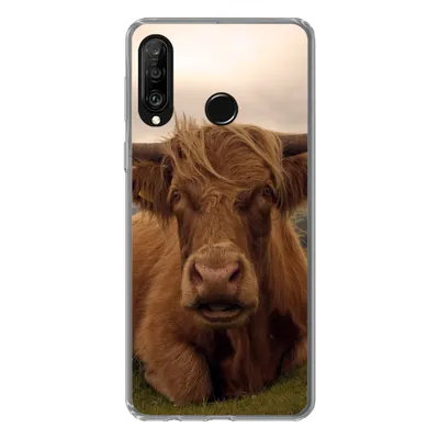 Produktbild von MuchoWow® Handyhülle Schutzhülle Hülle für Huawei P30 Lite Schottischer Highlander - Tiere - Berg Silikon Softcase Handy Hülle - Handyhülle