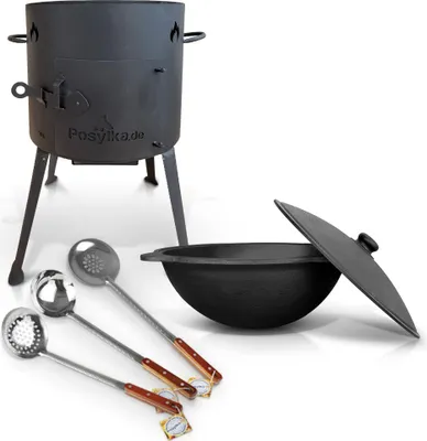 Produktbild von Gusseisen Kazan 10 L Kasan mit Feuerofen Utschak Ø 36 cm. Uchag