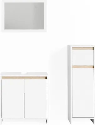 Produktbild von Badmöbel-Set Vicco Emma Weiß/Sonoma 3-teilig, Model 29824