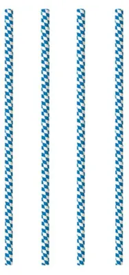 Produktbild von PAPSTAR Trinkhalme Papier, 20 cm, "Bayrisch Blau", Ø 6 mm | Folie (100 Stück)