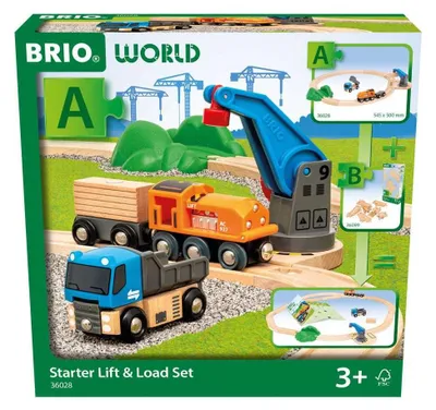 Obrázek produktu pro BRIO World Train Set Starter Lift & Load Set, Rozmanité, 3 rok/roky, Vícebarevný