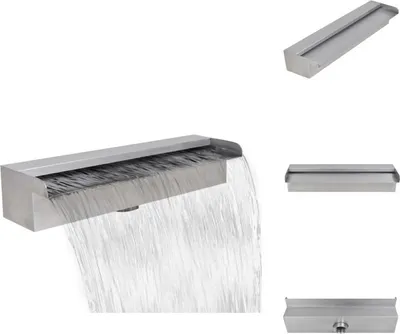 Obrázok produktu pre vidaXL Bazénová fontána s vodopádom obdĺžniková nerezová 45 cm - Fontány a vodopády