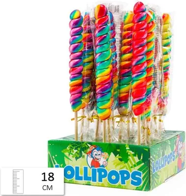 Produktbild von Felko Rainbow Lolly Twisted gedrehter Regenbogen Lolly bunt 80g