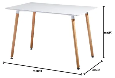 Produktbild von Küchentisch Esstisch MDF für 4-6 Stühle Buchenholz Esszimmertisch Rechteckig Weiß 110 x 70 x 73 cm